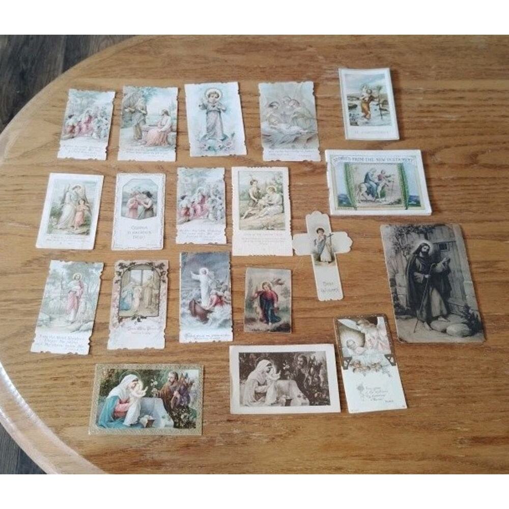 VINTAGE RELIGIOUS PRAYER CARDS & EPHEMERA LOT 19 MINI